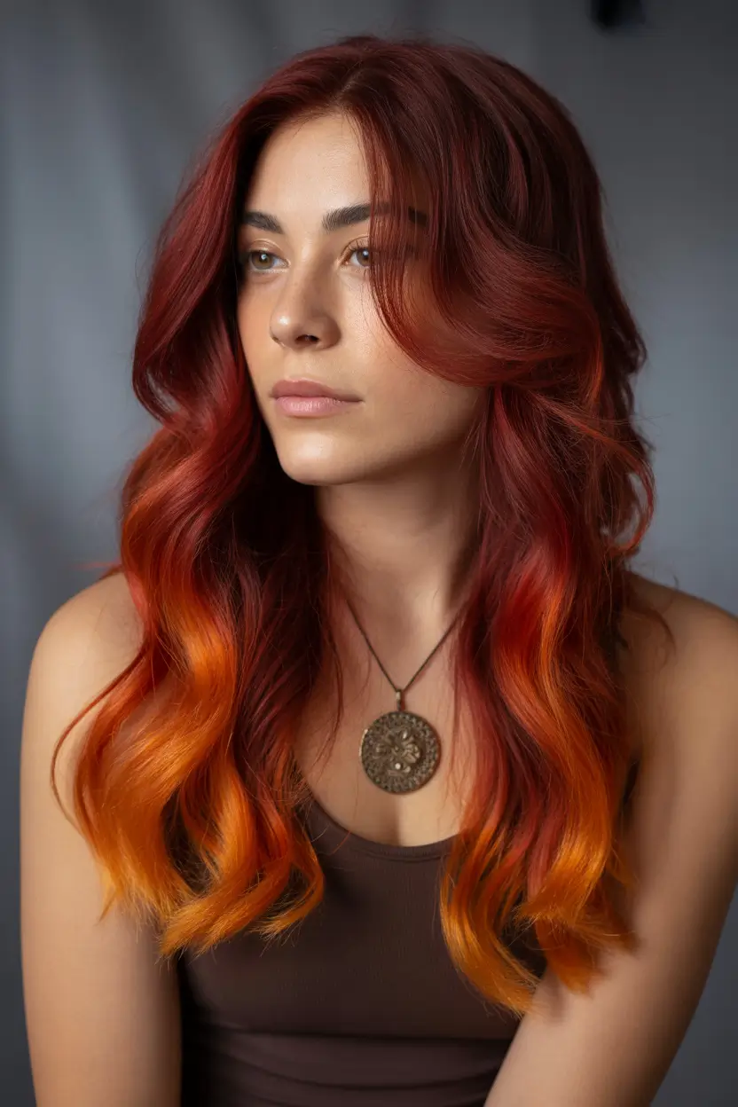 Balayage Hair Color Ideas 2026 — Red Ember Balayage