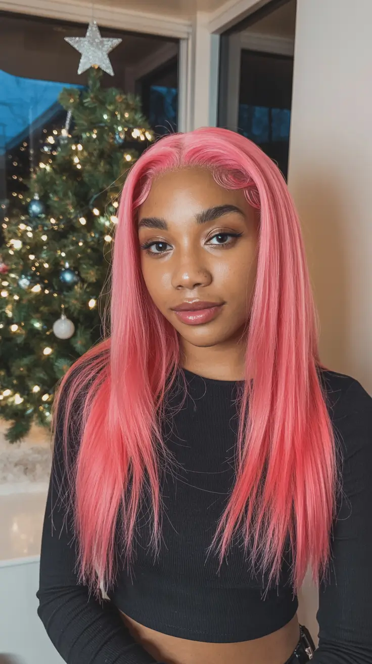 hair color for brown skin tone Winter Pink Sleek Flow
