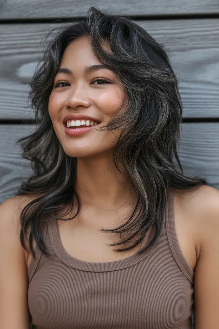 hair color for brown skin tone Feathery Soft Wolf Layers