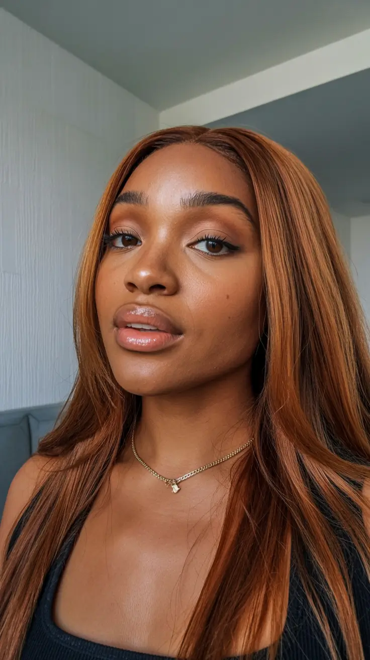 hair color for brown skin tone Copper Honey Sleekness