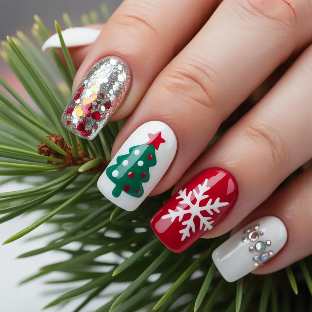 Best Nail Designs for Christmas 2025 Festive Sparkle