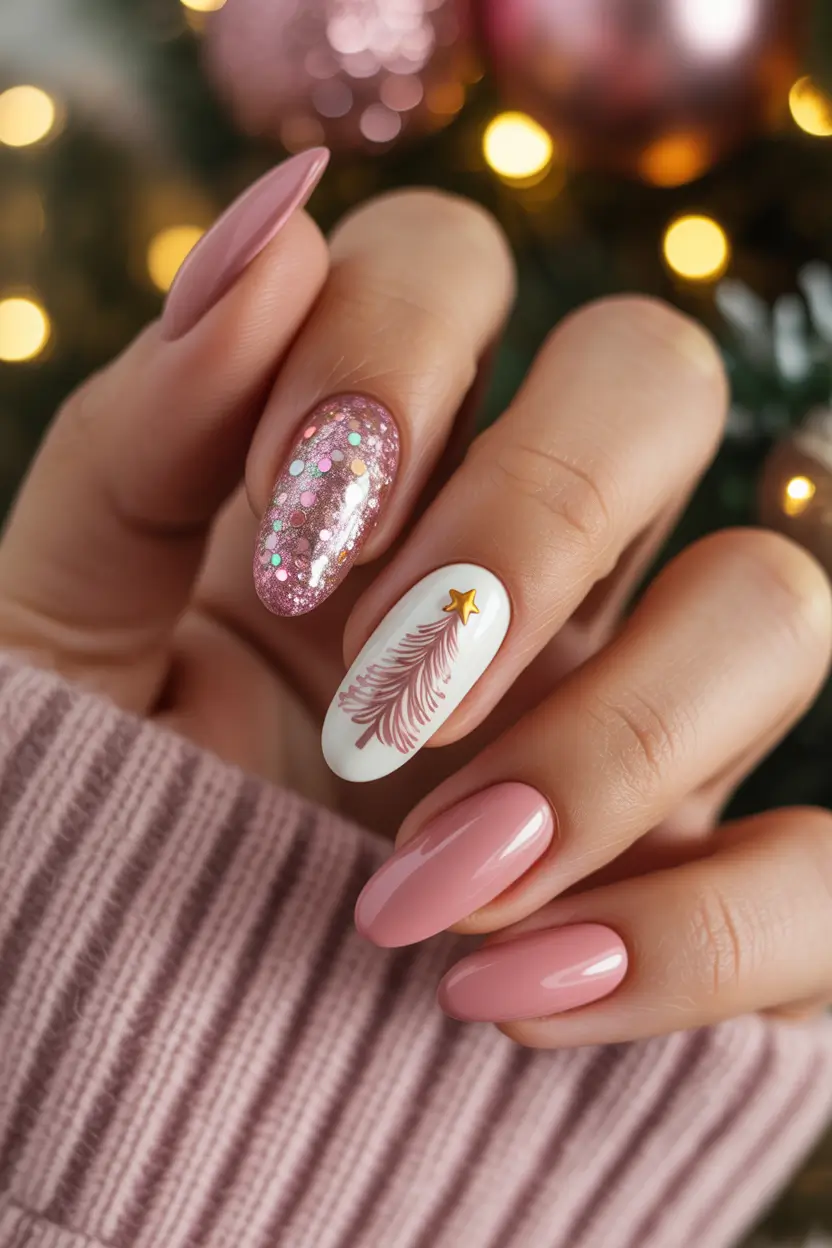 Best Nail Designs for Christmas 2025 Soft Pink Glow