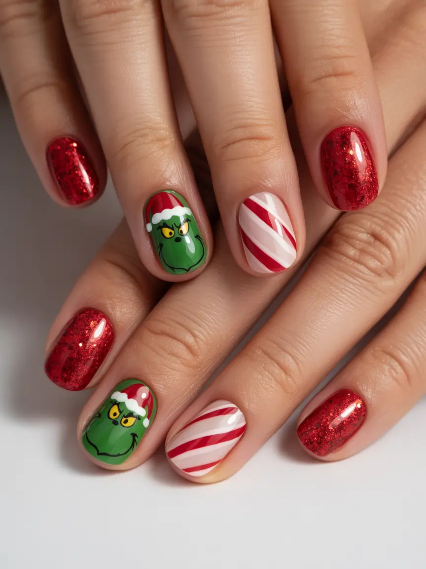 Best Nail Designs for Christmas 2025 The Grinch Returns