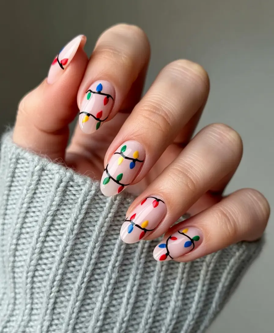 Best Nail Designs for Christmas 2025 Twinkle Lights Delight