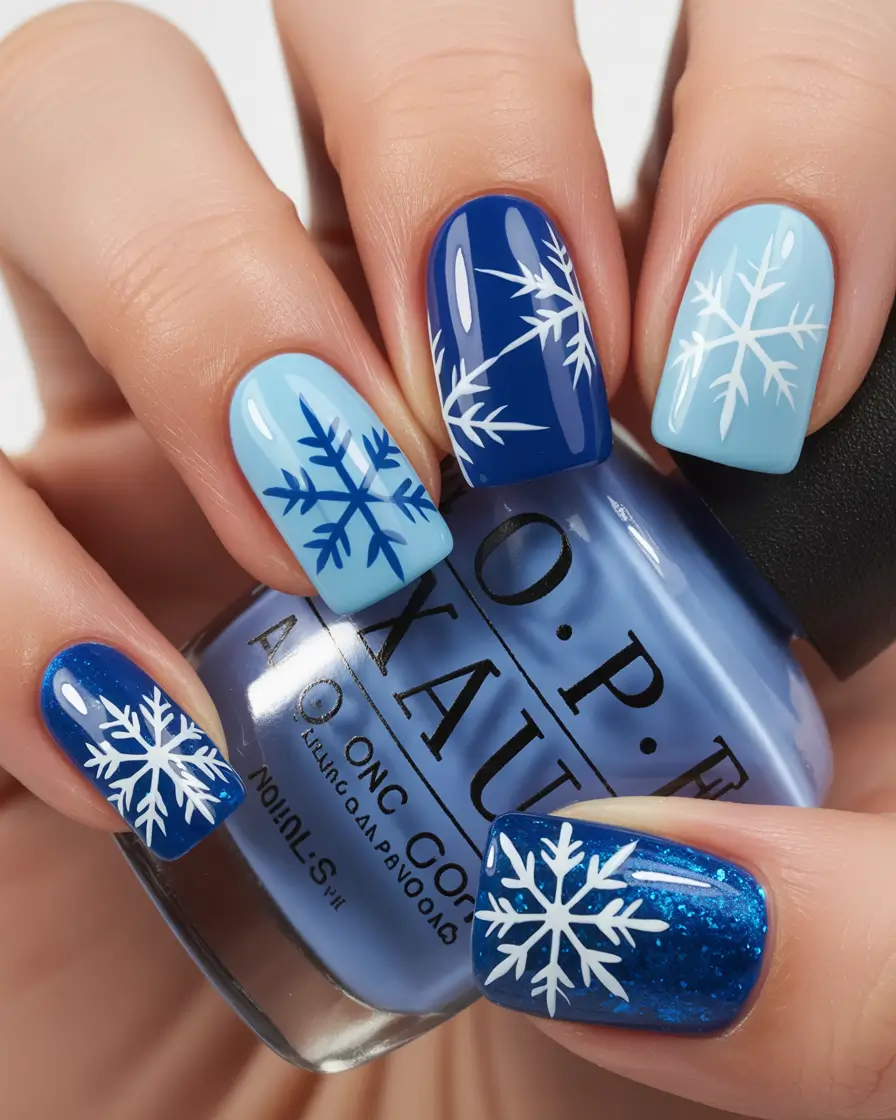Best Nail Designs for Christmas 2025 Frostbite Blue