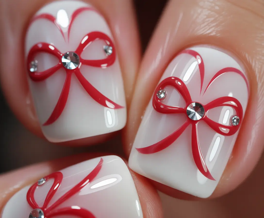 Best Nail Designs for Christmas 2025 Mini Gift Wrap Glam