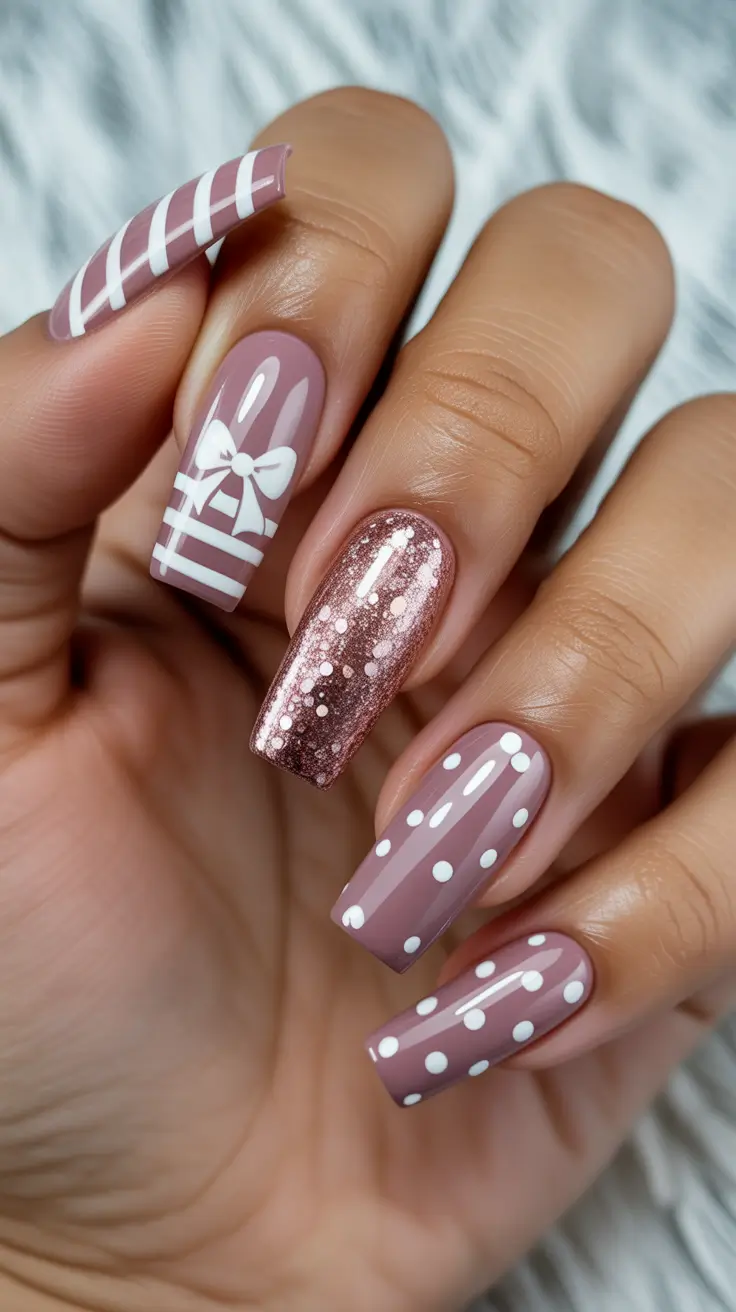 Best Nail Designs for Christmas 2025 Sweet Gift Wrap