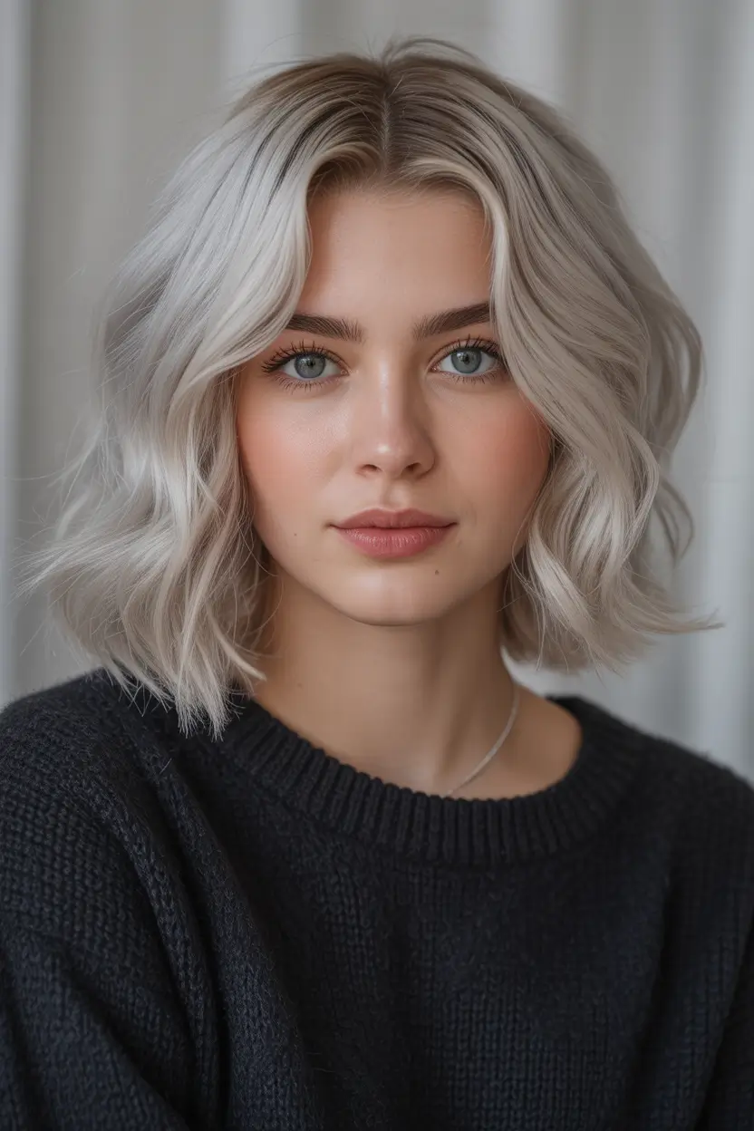 Blonde hair color trends 2026 – Icy Winter Bob
