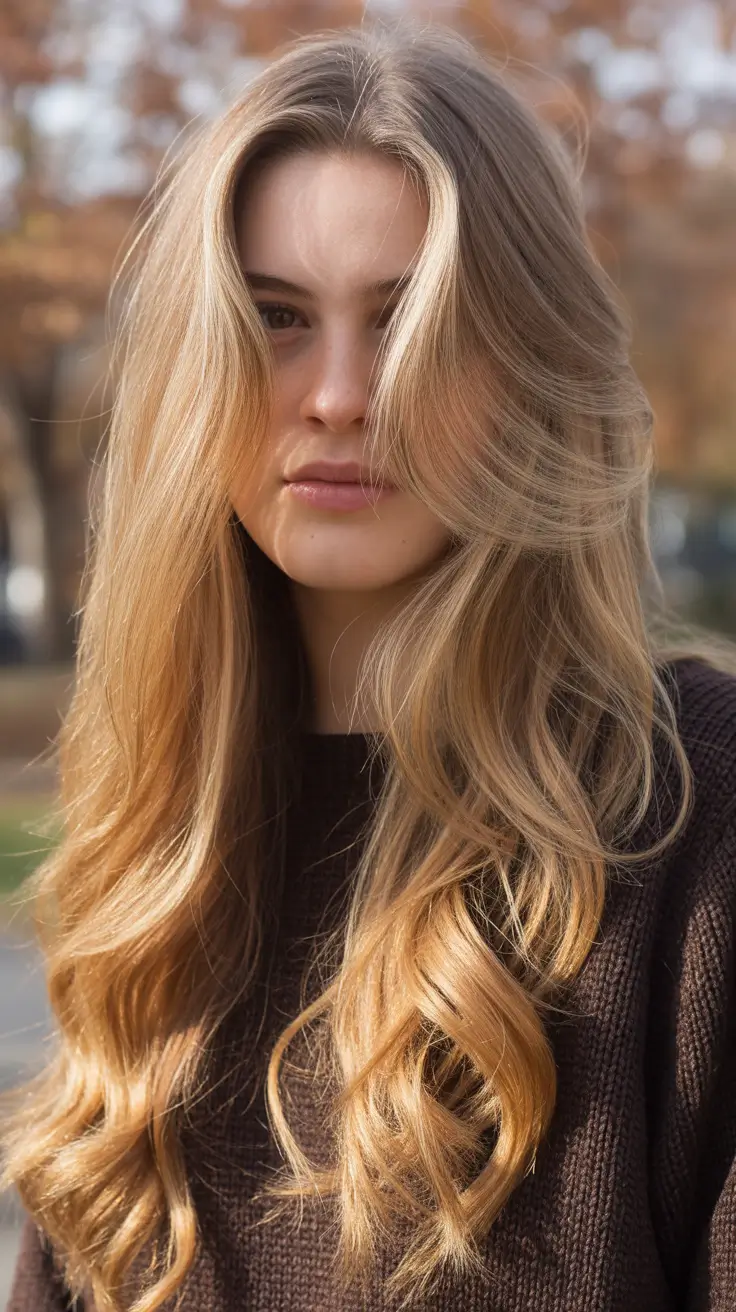 Blonde hair color trends 2026 – Golden Autumn Layers