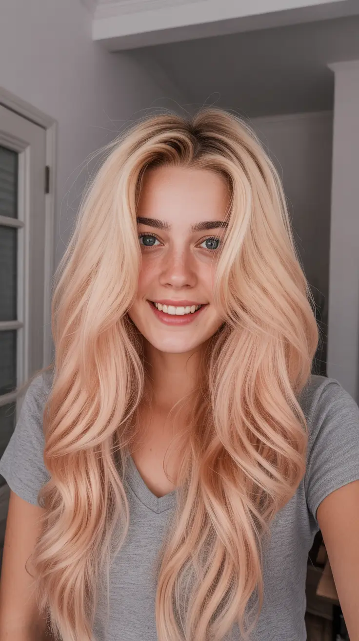 Blonde hair color trends 2026 – Soft Strawberry Blonde Glow