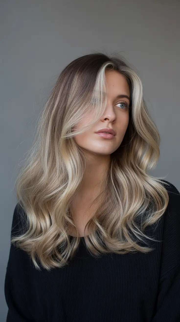 Blonde hair color trends 2026 – Champagne Beige Blonde with Luminous Waves