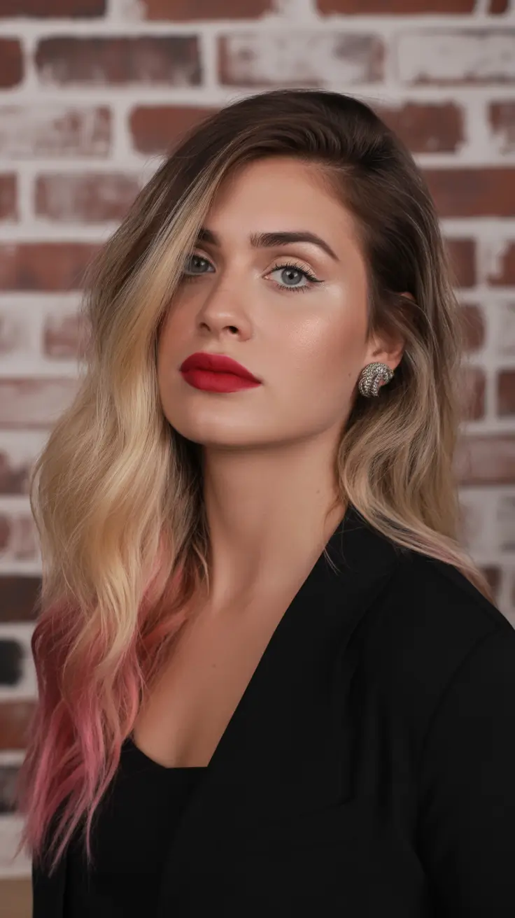 Brunette hair color trends 2026 Soft Rose-Dipped Brunette Ends