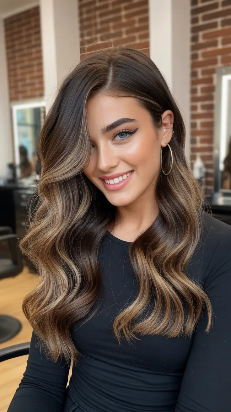 Brunette hair color trends 2026 Expensive Balayage Brunette for Everyday Glam