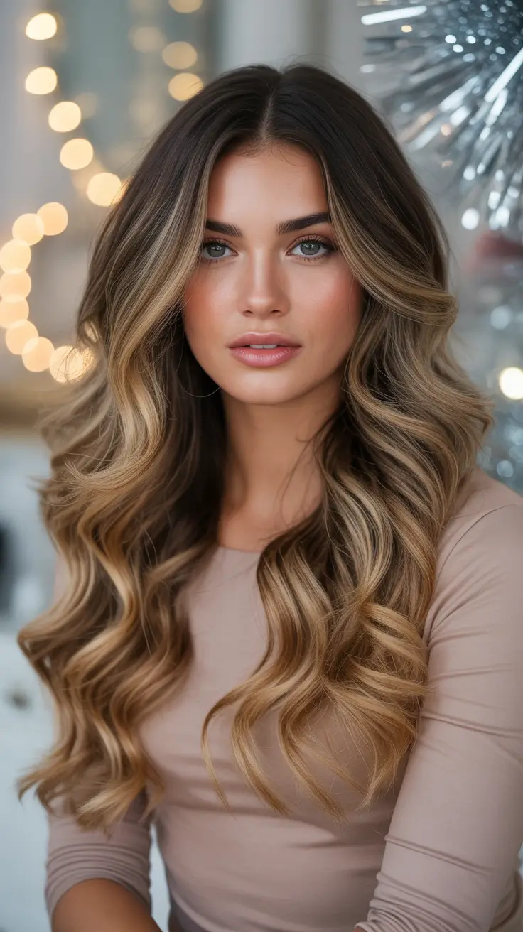 Brunette hair color trends 2026 Bold Money-Piece Brunette Waves