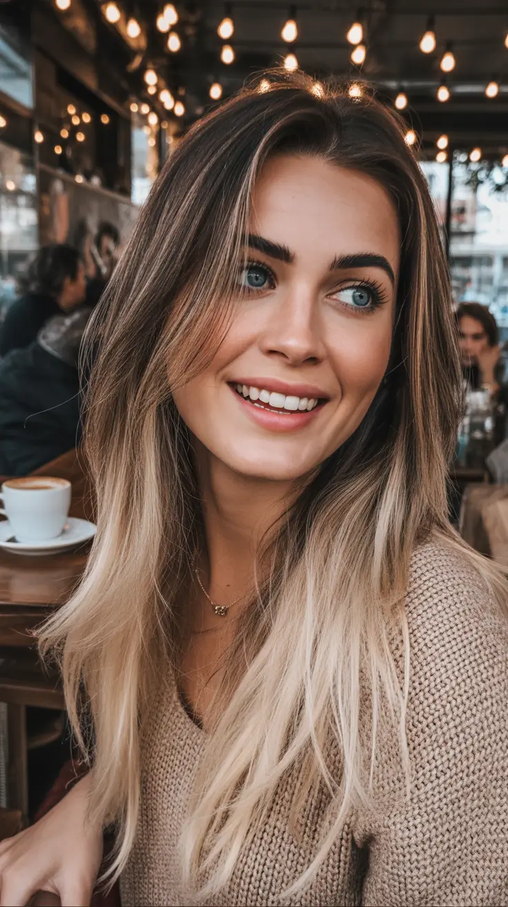 Brunette hair color trends 2026 Latte Brunette with Sunlit Ends