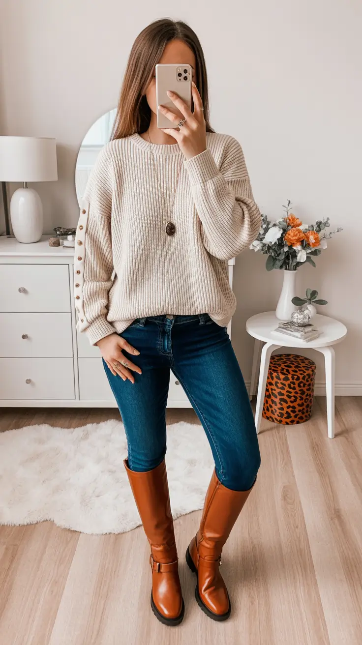 Casual sweater outfits 2026 Classic Cream with a Twist