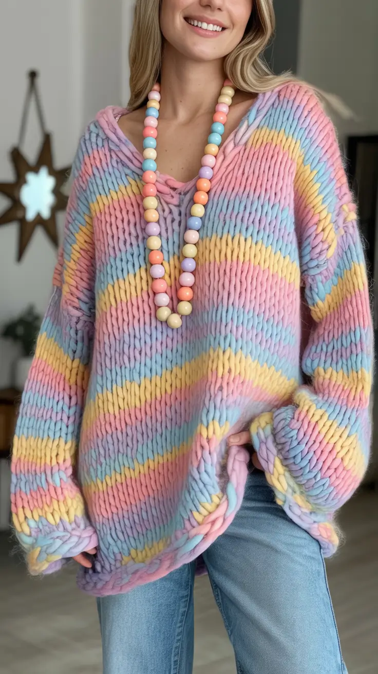 Casual sweater outfits 2026 Playful Pastels for a Color Therapy Moment