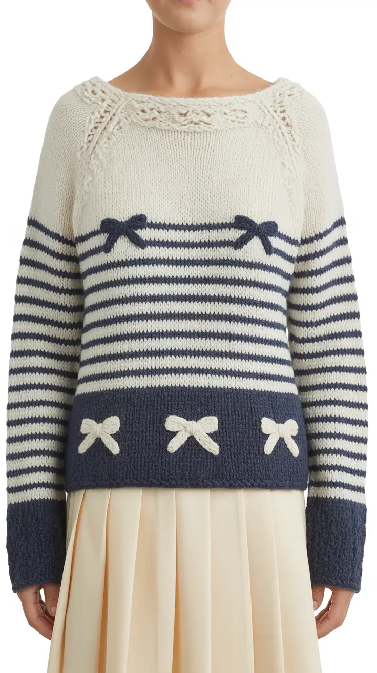 Casual sweater outfits 2026 Parisian Stripes with a Twist