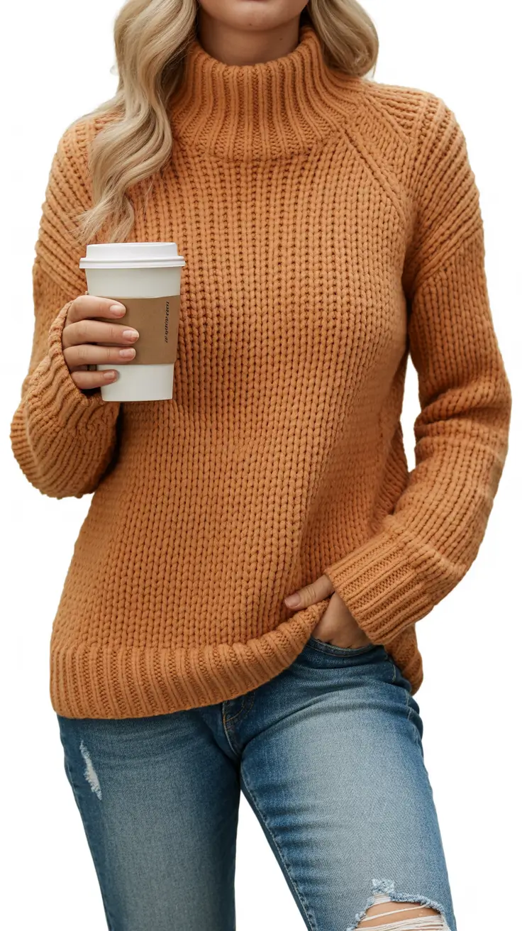 Casual sweater outfits 2026 Spice-Toned Confidence