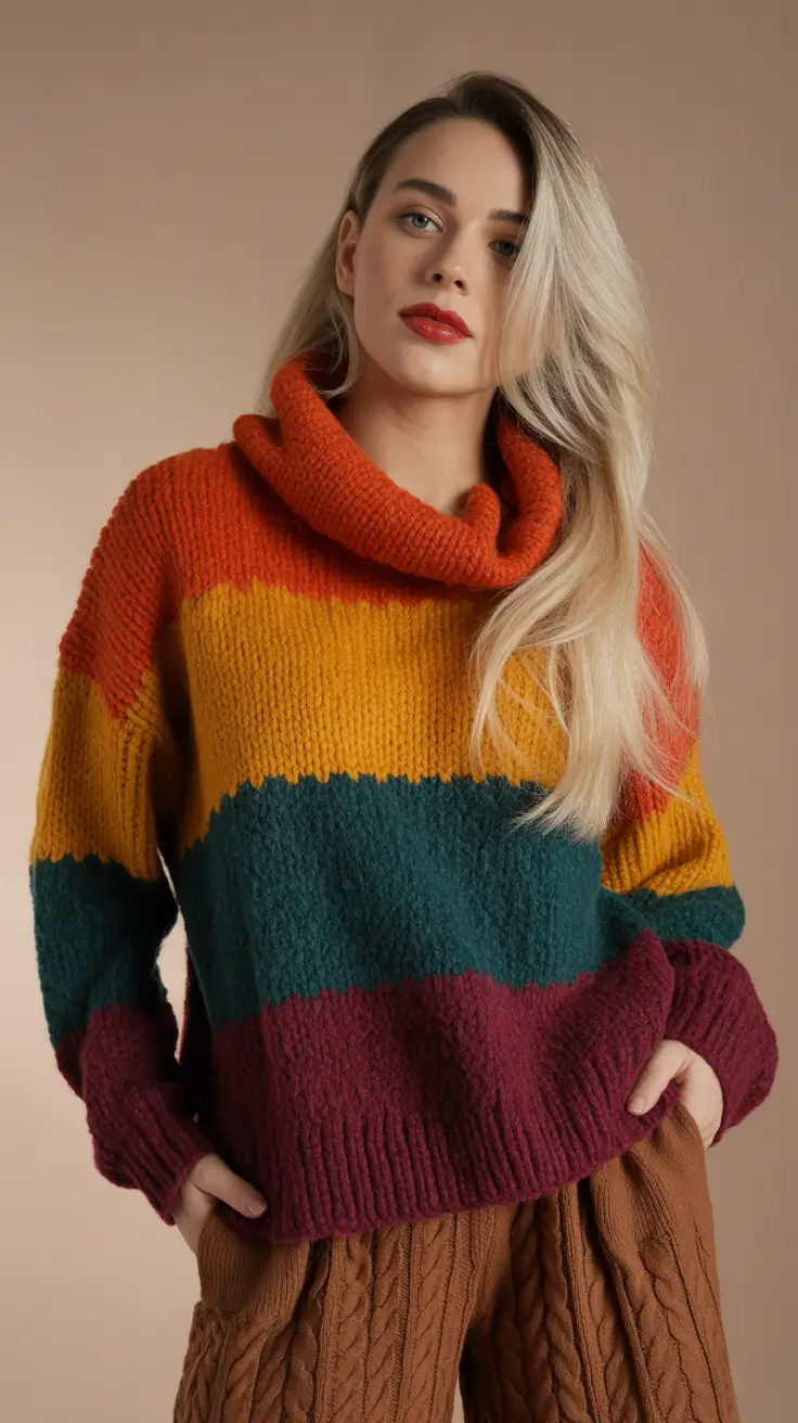 Casual sweater outfits 2026 Autumn Sunset Palette