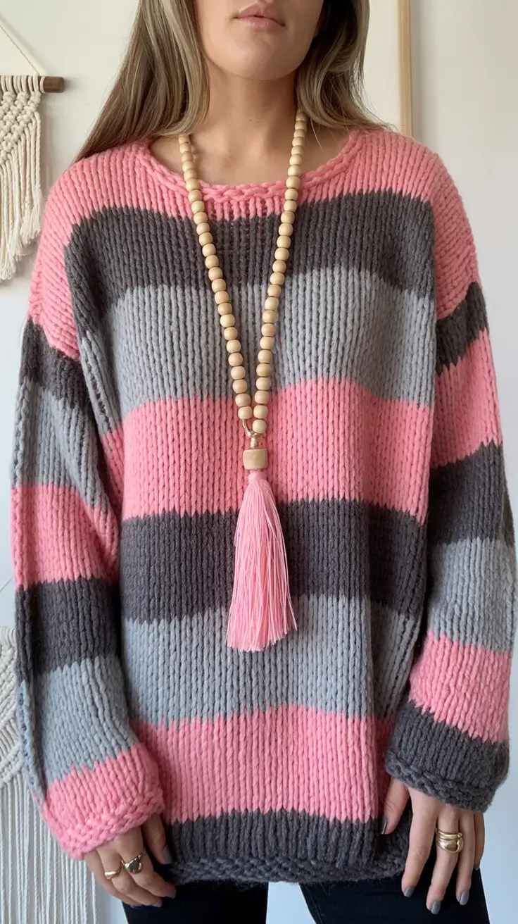 Casual sweater outfits 2026 Modern Boldness in Striped Harmony