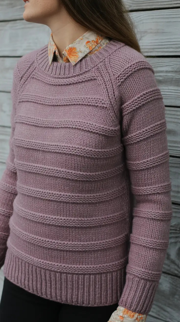 Casual sweater outfits 2026 Textured Lilac Calm