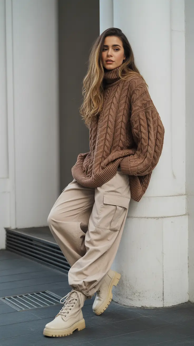Cold Weather Outfit Inspiration 2026 Cable Knit Calm