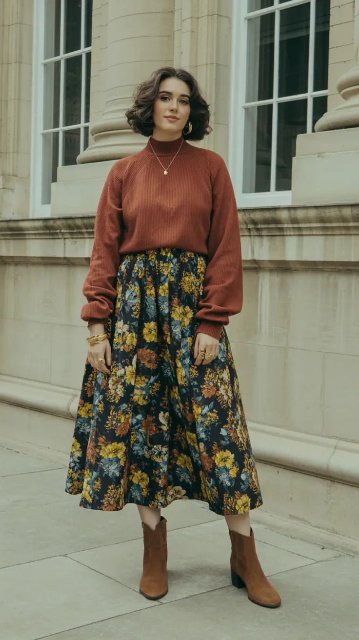 Comfy casual outfits for women 2026 Romantic Florals with Autumn Warmth