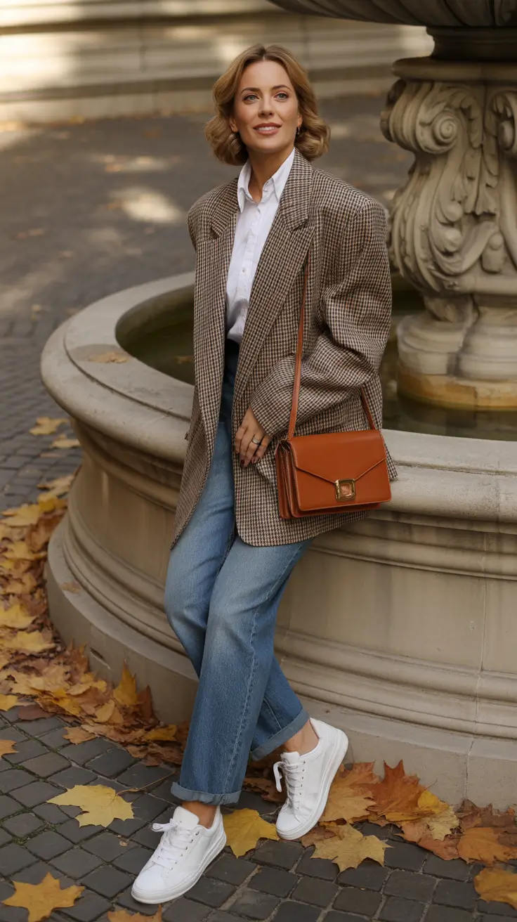 Comfy casual outfits for women 2026 Classic Blazer and Denim Cool