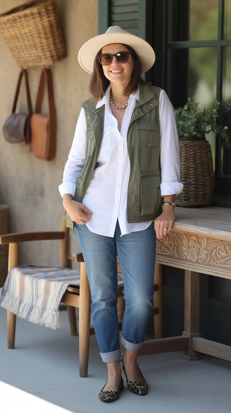 Comfy casual outfits for women 2026 Weekend Explorer in Olive and White