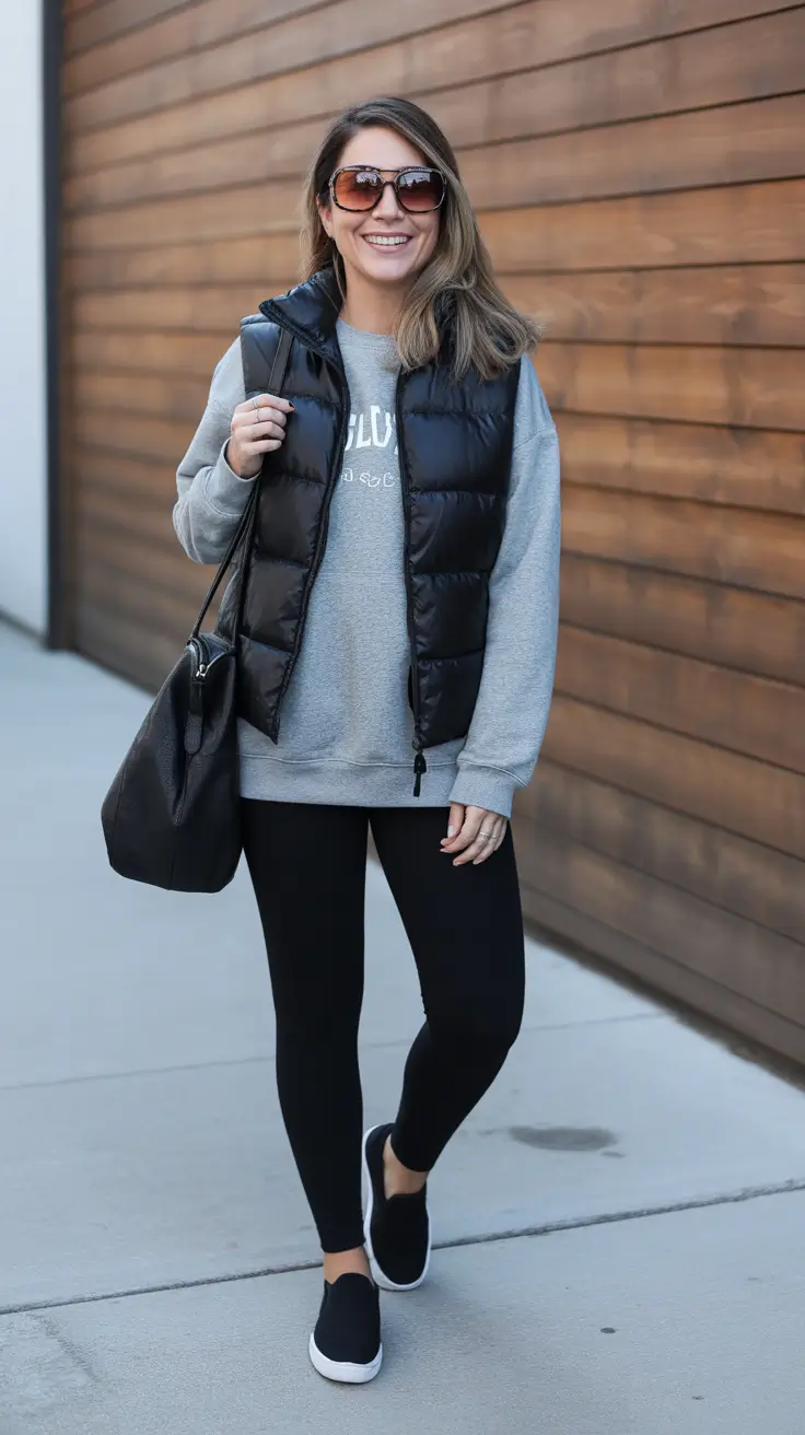 Comfy casual outfits for women 2026 Sporty Minimalism The Black and Gray Balance