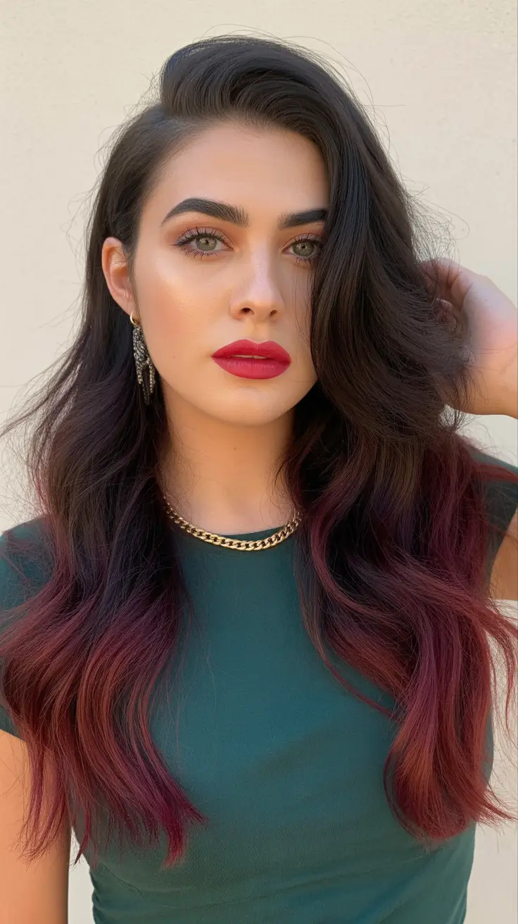 Cool and warm brown hair colors 2026 - Velvety Cherry Chocolate Waves