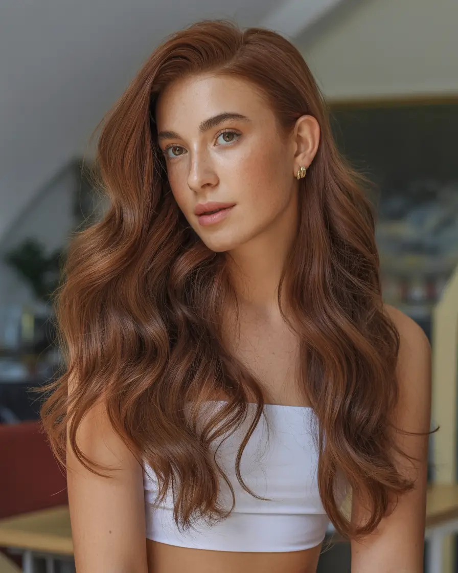 Cool and warm brown hair colors 2026 - Warm Cinnamon Chestnut Glow