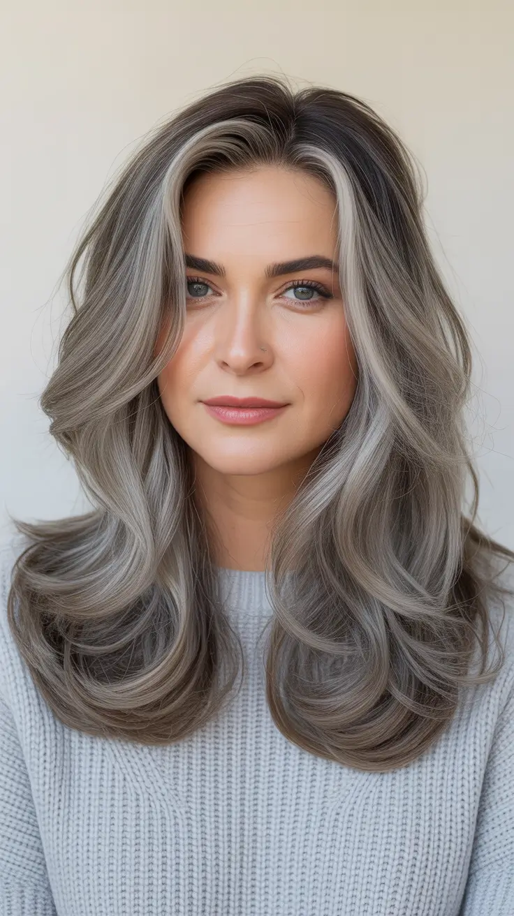 Cool and warm brown hair colors 2026 - Cool Ash Mushroom Silver Blend