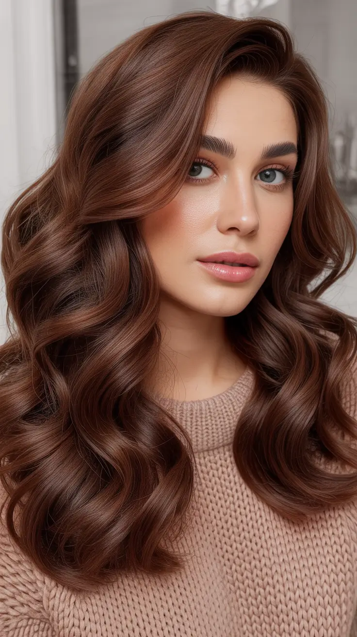 Cool and warm brown hair colors 2026 - Rich Chestnut Cinnamon Curls