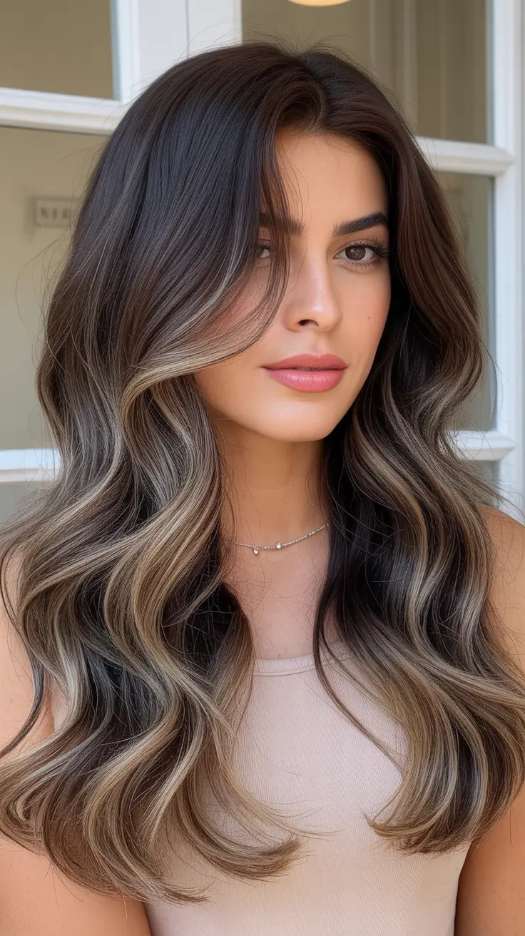 Cool and warm brown hair colors 2026 - Creamy Ash Caramel Waves