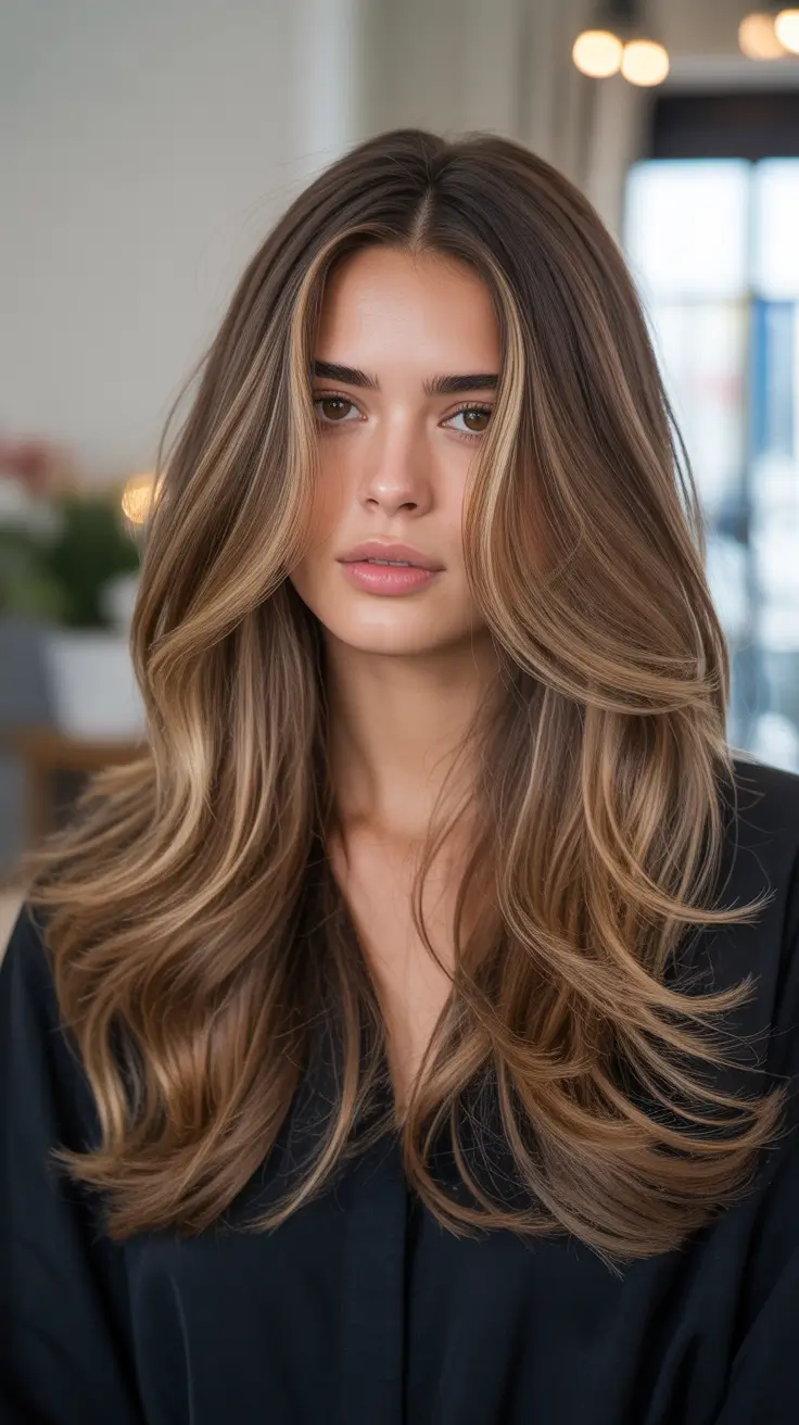 Cool and warm brown hair colors 2026 - Golden Honey Layered Bronde