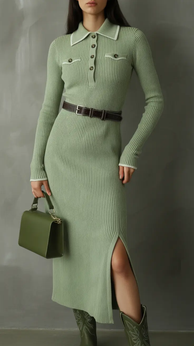 fashion outfits inspo for women 2026 Soft Sage Knit For Quiet Confidence
