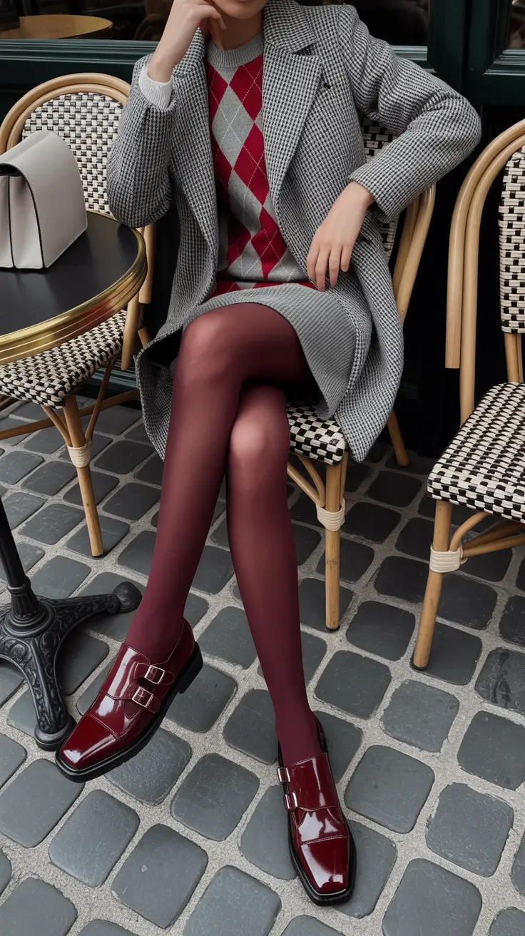fashion outfits inspo for women 2026 Café Chic In Argyle And Houndstooth