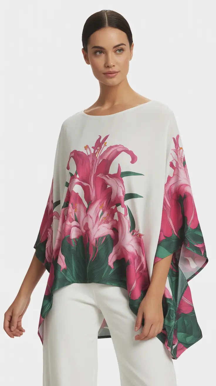 fashion outfits inspo for women 2026 Botanical Poncho For Breezy Resort Days