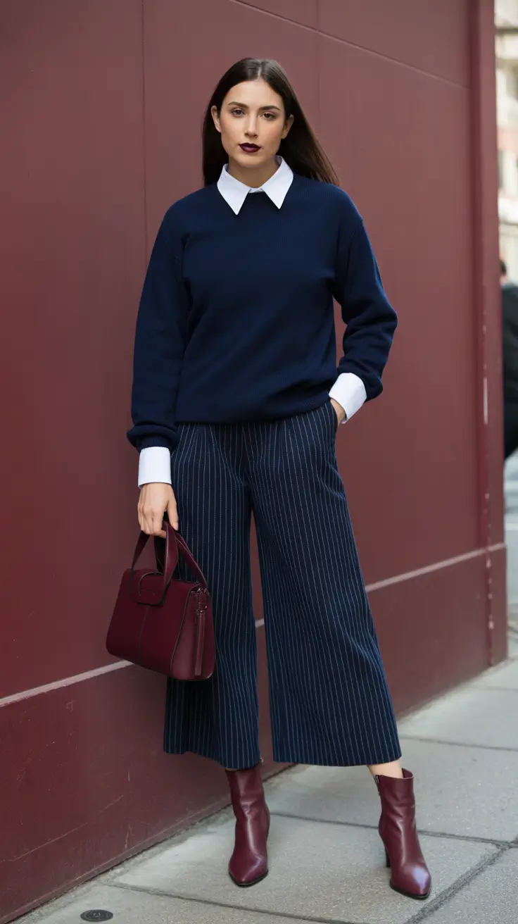 fashion outfits inspo for women 2026 Preppy Navy With A Twee Twist