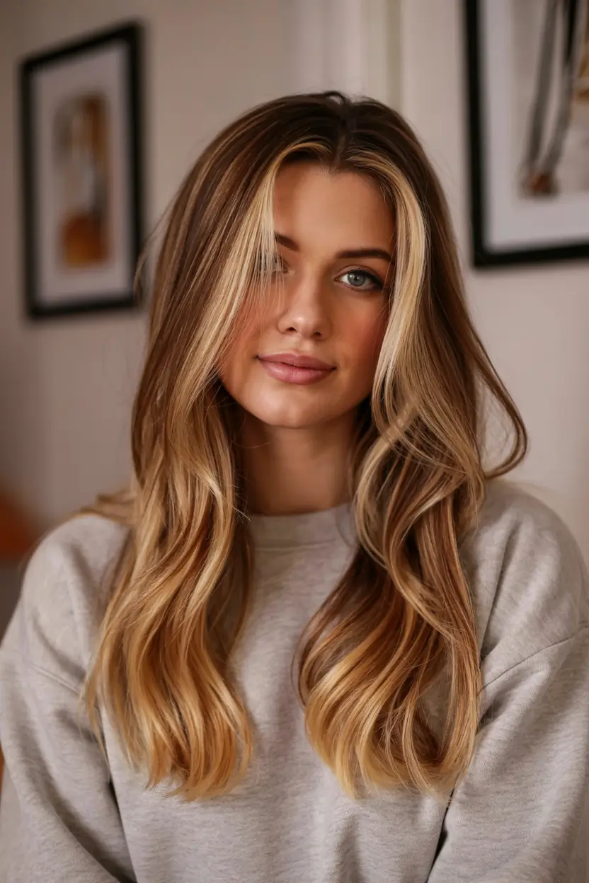 Fresh hair color ideas 2026 – Toasted Bronde with Soft Face Frame