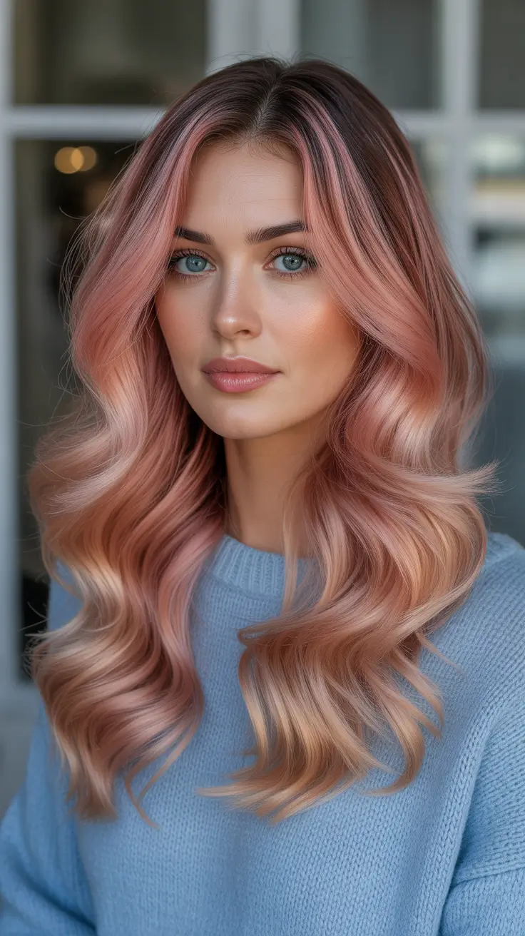 Hair color ideas to look younger 2026 - Blush Peach Glow