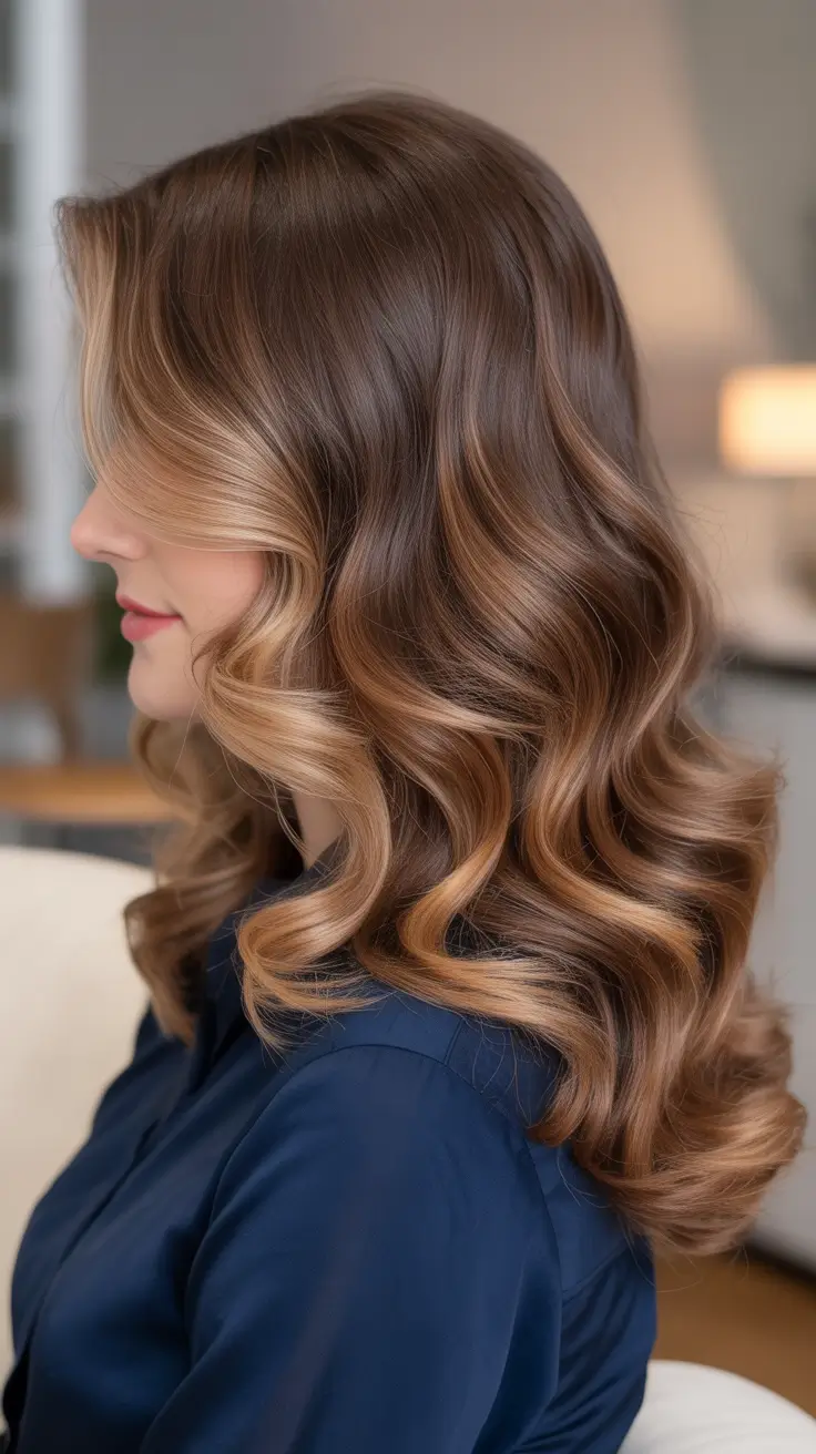 Hair color ideas to look younger 2026 - Warm Bronze Waves