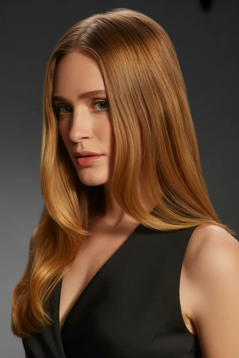 Hair color ideas to look younger 2026 - Soft Golden Beige Shine