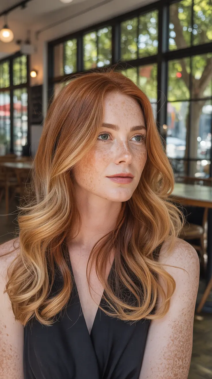 Hair color ideas to look younger 2026 - Strawberry Melt with Highlights