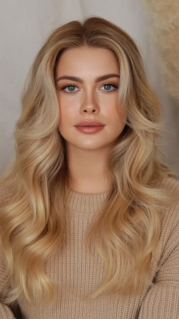 honey blonde hair color trends 2026 - Soft layered honey blonde with a cosy glow