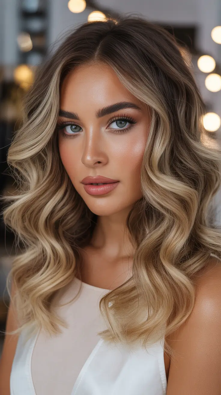 honey blonde hair color trends 2026 - High-contrast honey money-piece glam