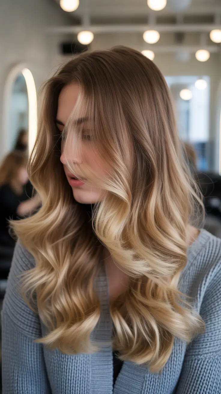 honey blonde hair color trends 2026 - Salon-fresh honey balayage waves