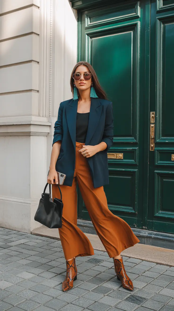 Modern outfits for women ideas 2026 - Tailored color block power